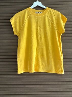 AMO Bright Yellow Short-Sleeve Crewneck Tee